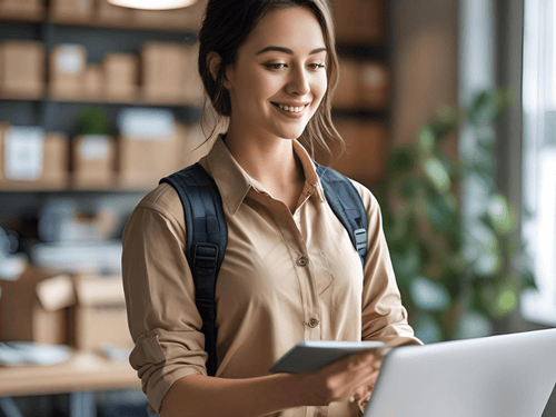 Fulfillment logistics staff uses digital tools for order tracking and warehouse inventory coordination remotely